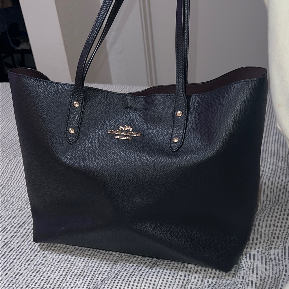 Coach Black Leather Tote